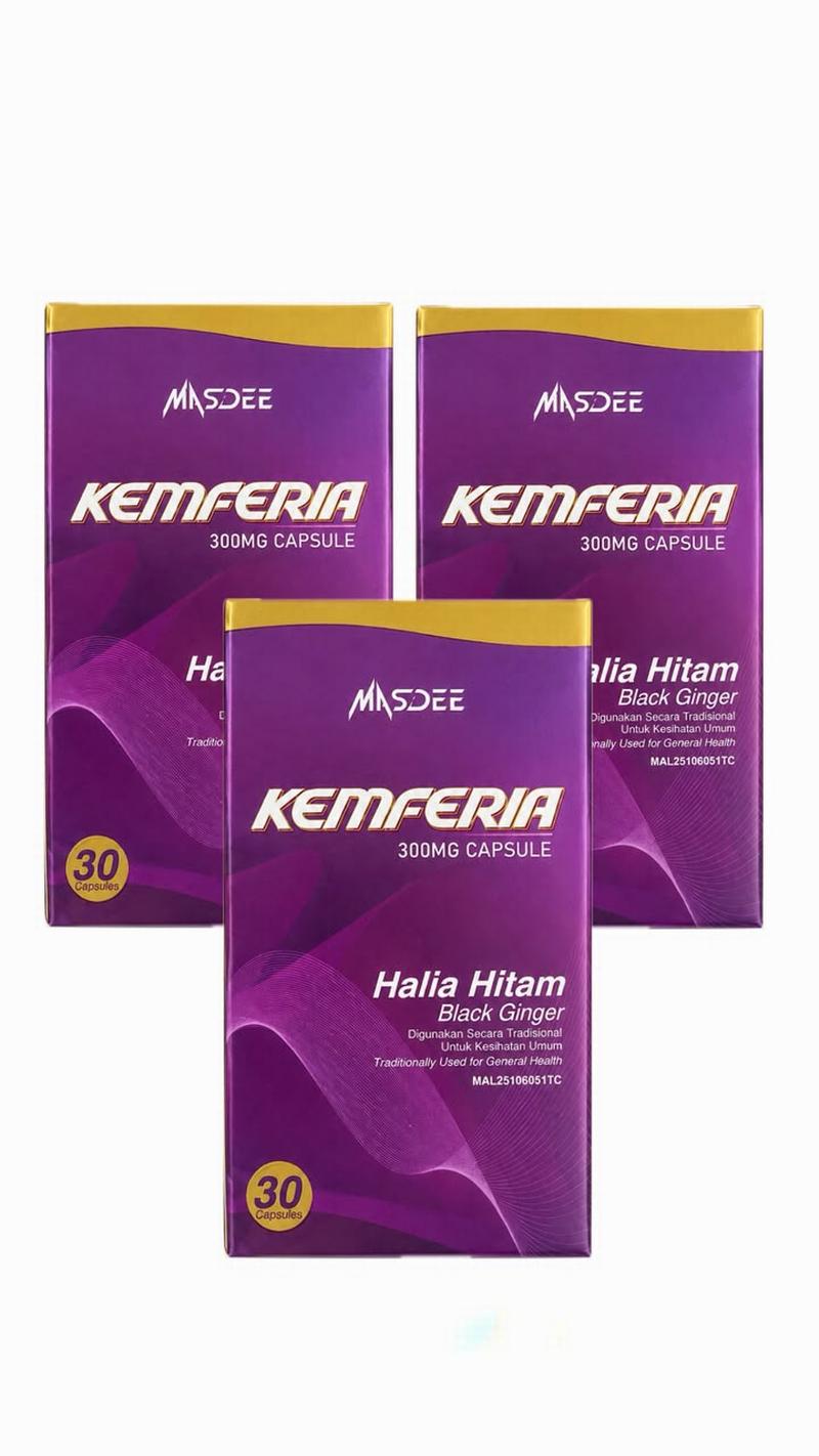 MASDEE KEMFERIA HALIA HITAM 30 KAPSUL (3 UNIT)